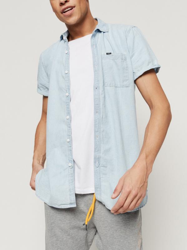 Košile O´Neill Lm Chambray S/Slv Shirt Modrá