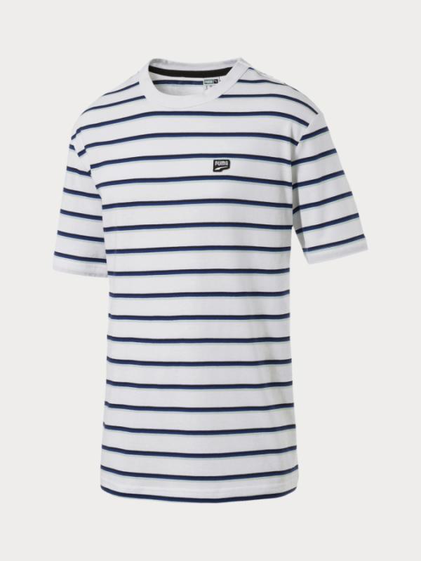 Tričko Puma Downtown Stripe Tee Bílá