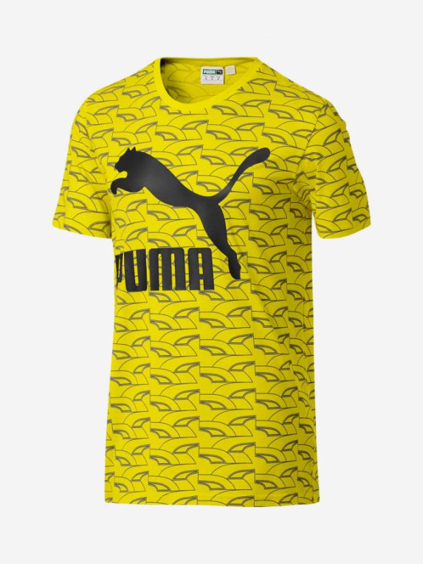Tričko Puma Graphic Retro Sports Tee Aop Žlutá