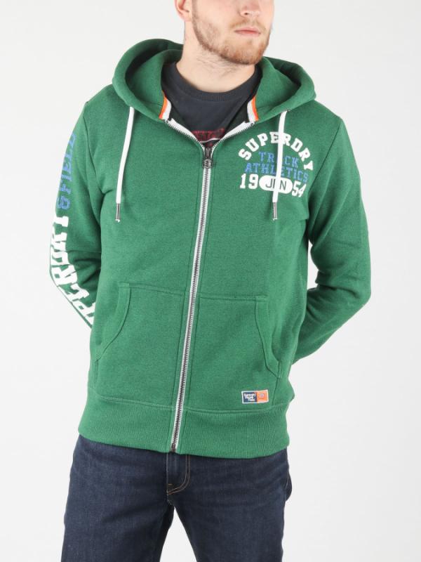 Mikina Superdry Track & Field Ziphood Zelená