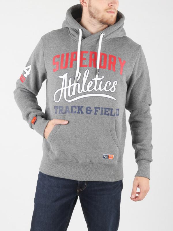 Mikina Superdry Track & Field Hood Šedá