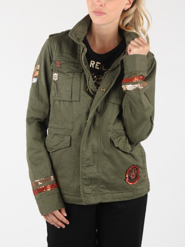 Bunda Superdry Glitter Rock Rookie Jkt Zelená