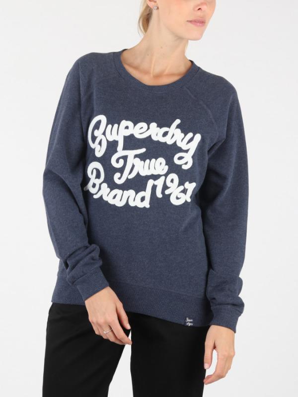 Mikina Superdry Piper Broderie Crew Modrá