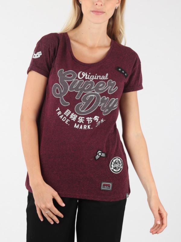Tričko Superdry Faye Script Slim Bf Tee Červená