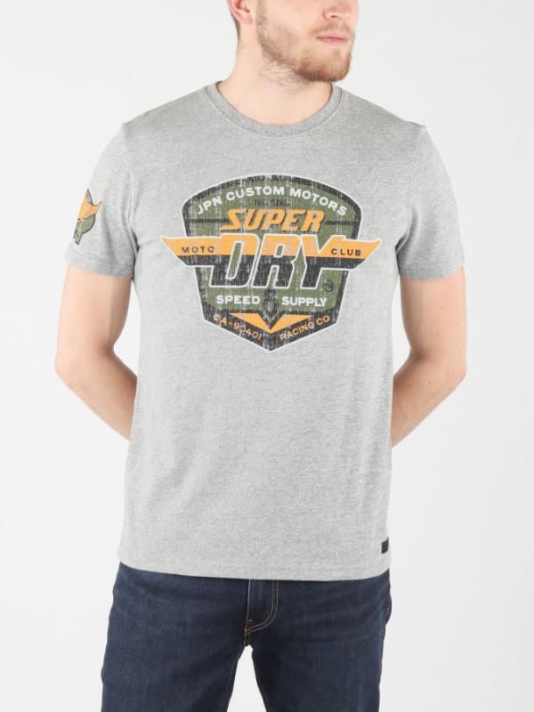 Tričko Superdry Custom Tin Tab Tee Šedá