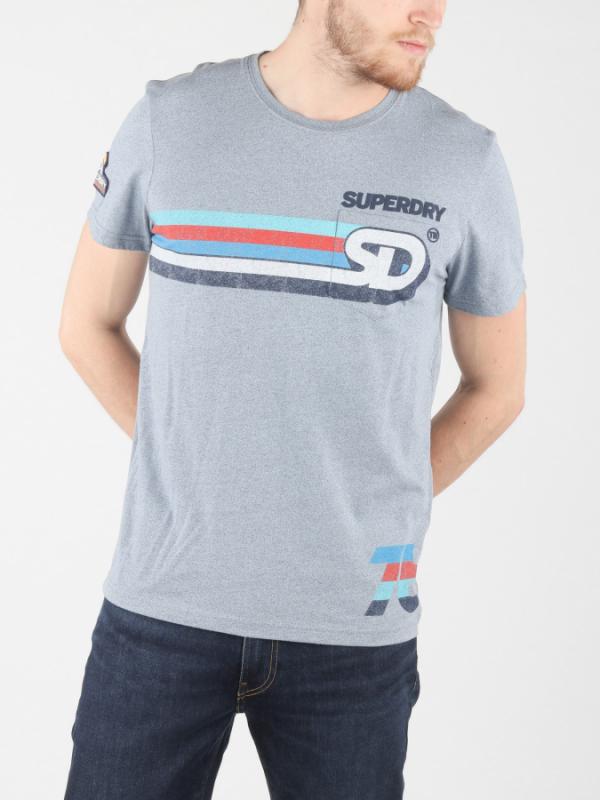 Tričko Superdry Malibu Grit Mid Weight Tee Šedá