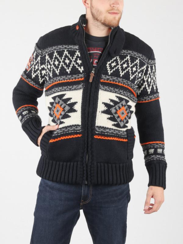 Svetr Superdry Super Buffalo Cardigan Barevná
