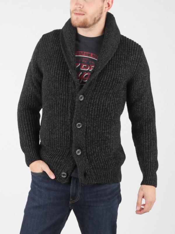 Svetr Superdry Jacob Shawl Cardigan Černá