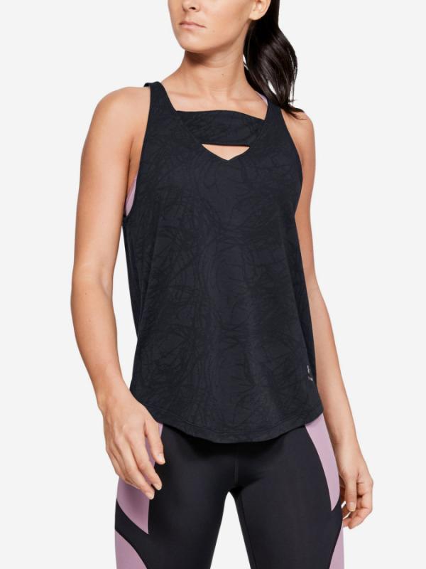 Tílko Under Armour Perpetual Tank Jacquart-Blk Černá