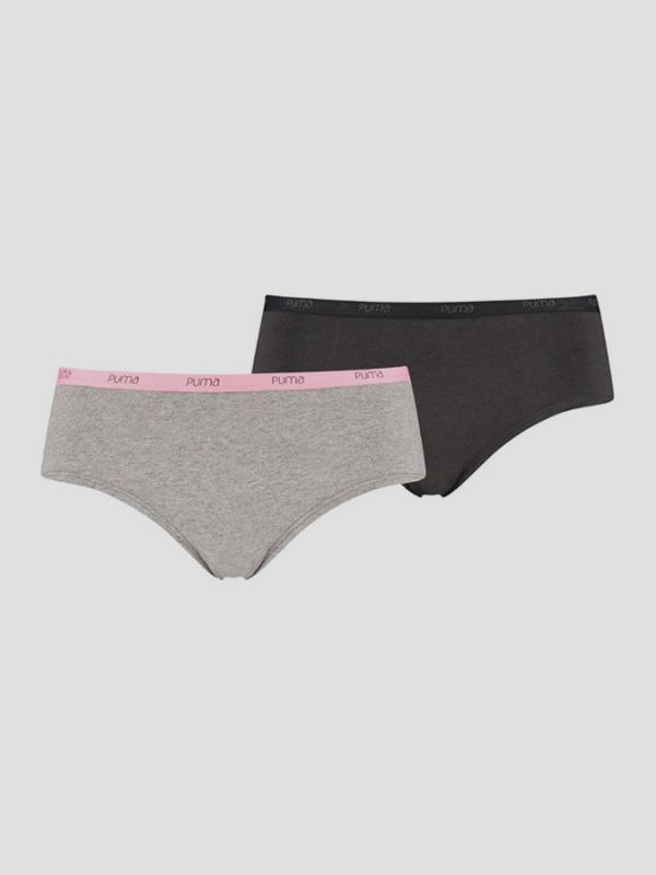 Kalhotky Puma BASIC HIPSTER 2 Pack grey mel Barevná