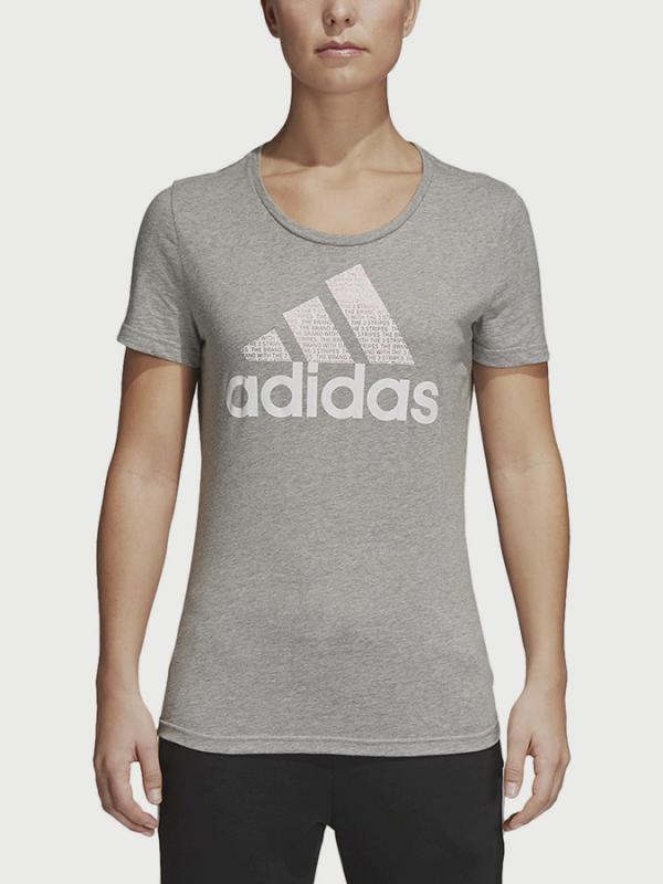 Tričko adidas Performance Foil Text Bos Šedá