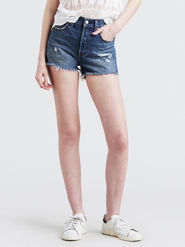 Kraťasy LEVI'S 501 High Rise Short Modrá