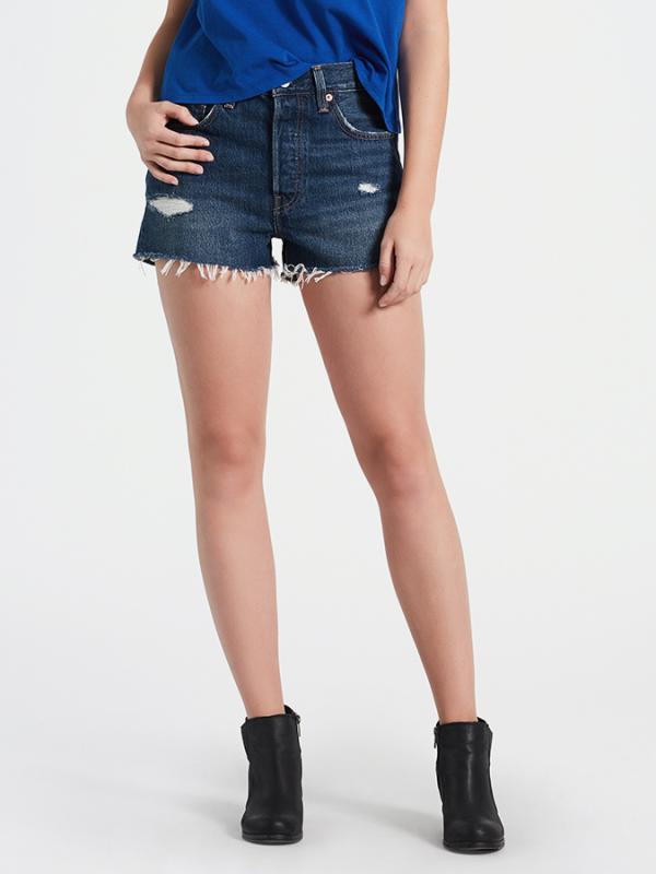 Kraťasy LEVI'S 501 High Rise Short Modrá