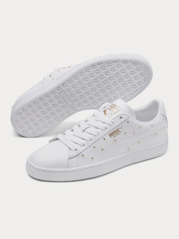 Boty Puma Basket Studs Wn S Bílá