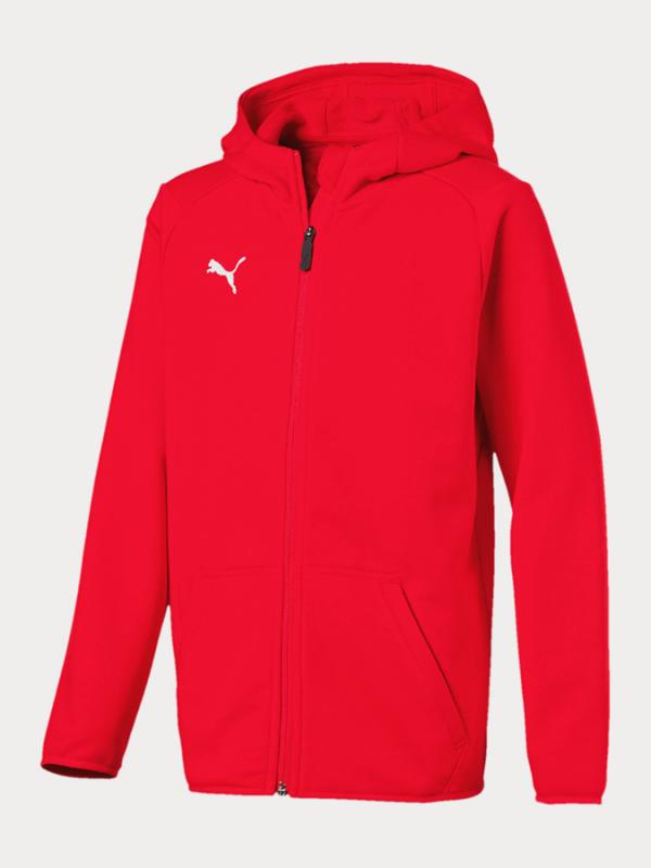 Mikina Puma Liga Casuals Hoody Jacket Jr Červená