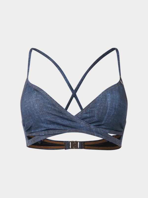 Svršek plavek O´Neill Pw Baay Denim Print Top Modrá
