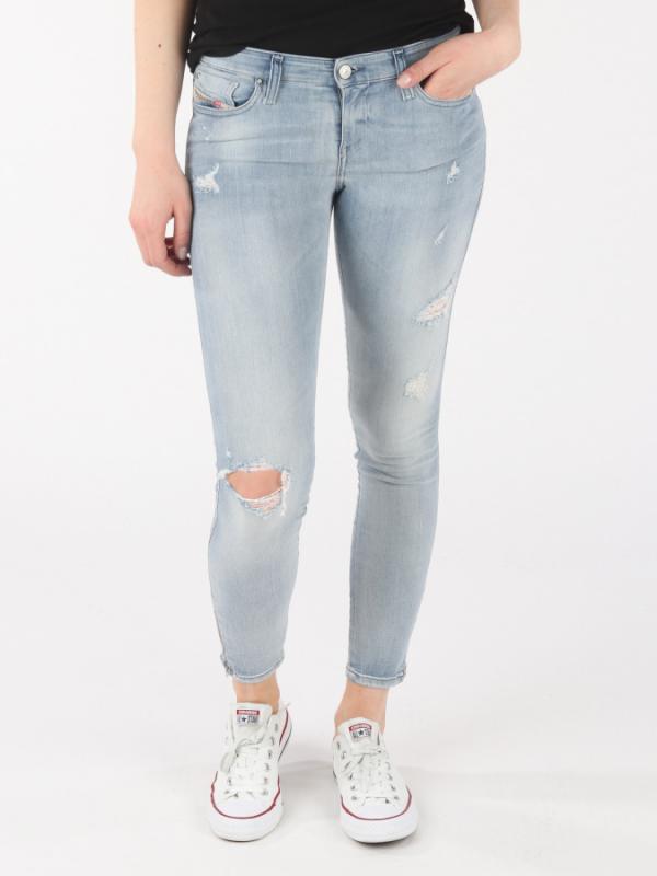 Džíny Diesel Skinzee-Low-Zip L.32 Pantaloni Modrá