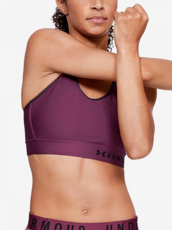 Kompresní podprsenka Under Armour Mid Keyhole Bra-Ppl Červená