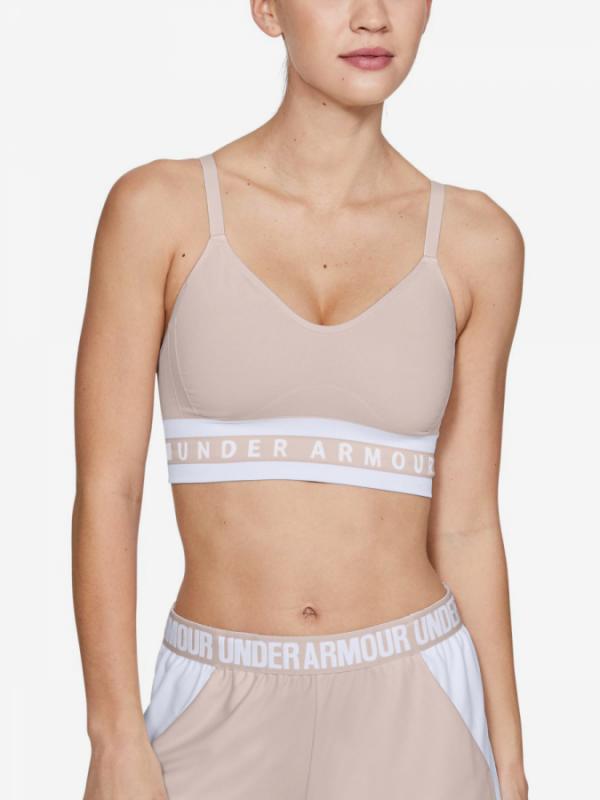 Kompresní podprsenka Under Armour Seamless Longline Bra-Pnk Béžová