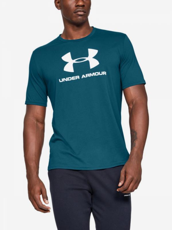 Tričko Under Armour Sportstyle Logo Ss-Grn Modrá