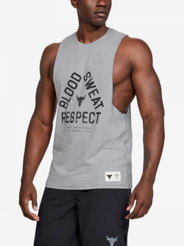 Tílko Under Armour Project Rock Blood Sweat Respect Tank-Grey Šedá
