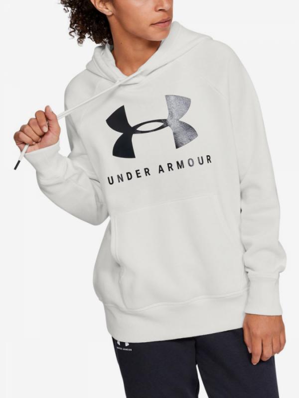 Mikina Under Armour Rival Fleece Sportstyle Graphic Hoodie-W Bílá