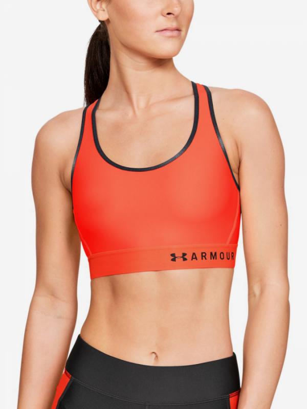 Kompresní podprsenka Under Armour Mid Keyhole Bra-Org Oranžová