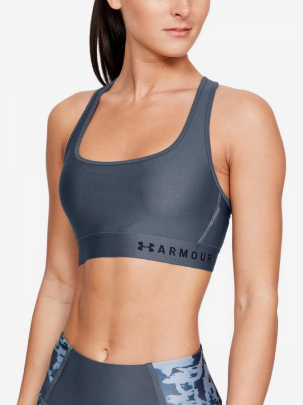 Kompresní podprsenka Under Armour Mid Crossback Bra-Gry Šedá