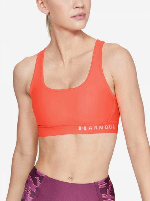 Kompresní podprsenka Under Armour Mid Crossback Bra-Org Oranžová
