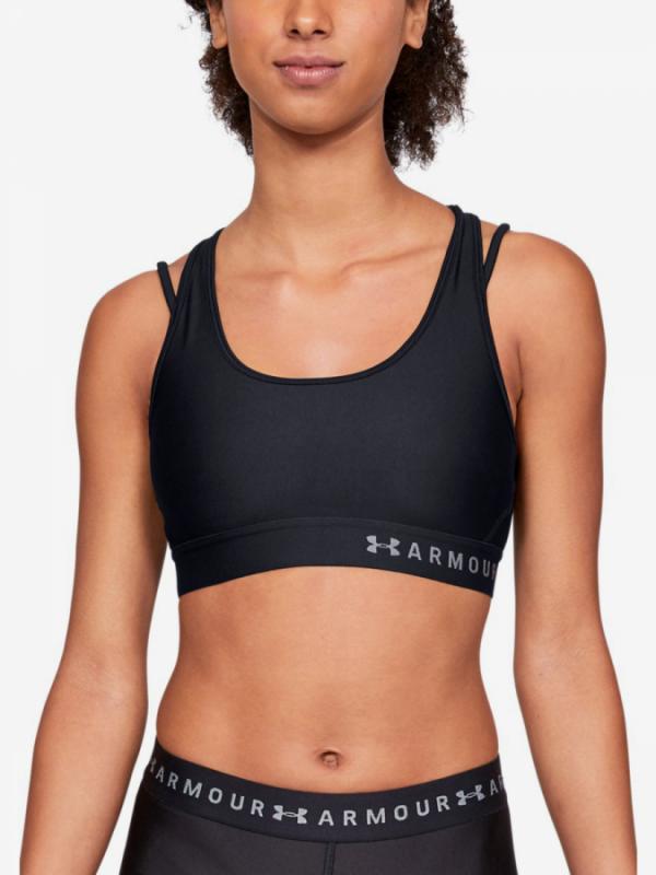 Kompresní podprsenka Under Armour Mid Crossback Strappy Bra-Blk Černá