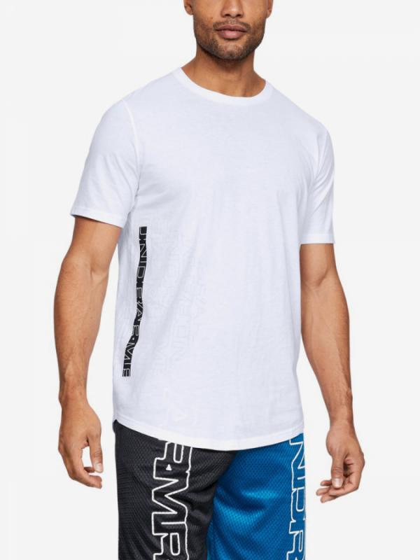 Tričko Under Armour Baseline Flip Side Ss Tee-Wht Bílá