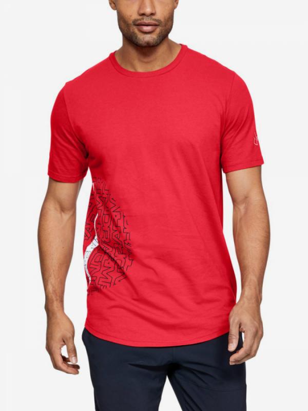 Tričko Under Armour Baseline Flip Side Ss Tee-Red Červená