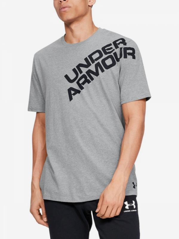 Tričko Under Armour Wordmark Shoulder Ss-Gry Šedá