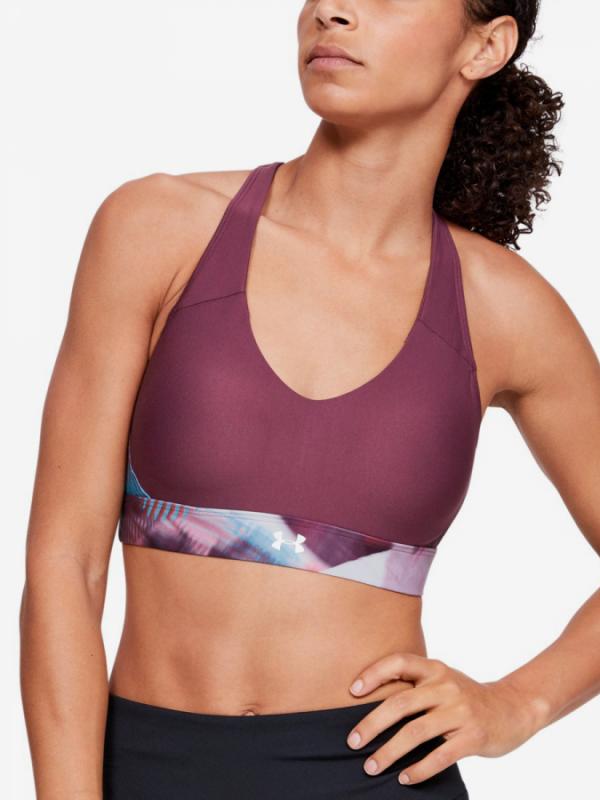 Kompresní podprsenka Under Armour Vanish Mid Print-Ppl Fialová