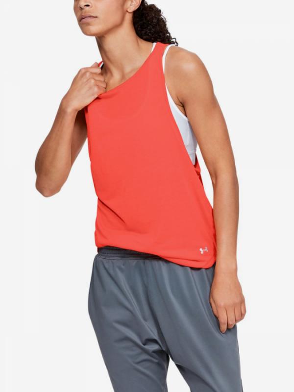 Tričko Under Armour Whisperlight Mesh Tank-Org Červená