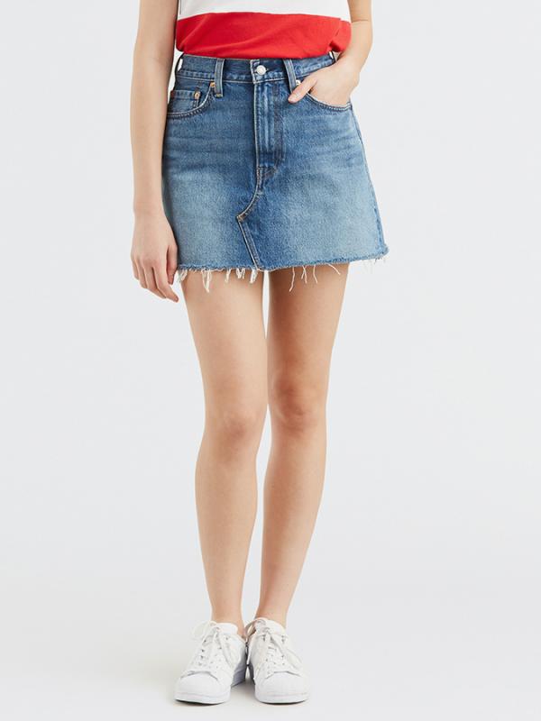 Sukně LEVI'S Deconstructed Skirt Modrá