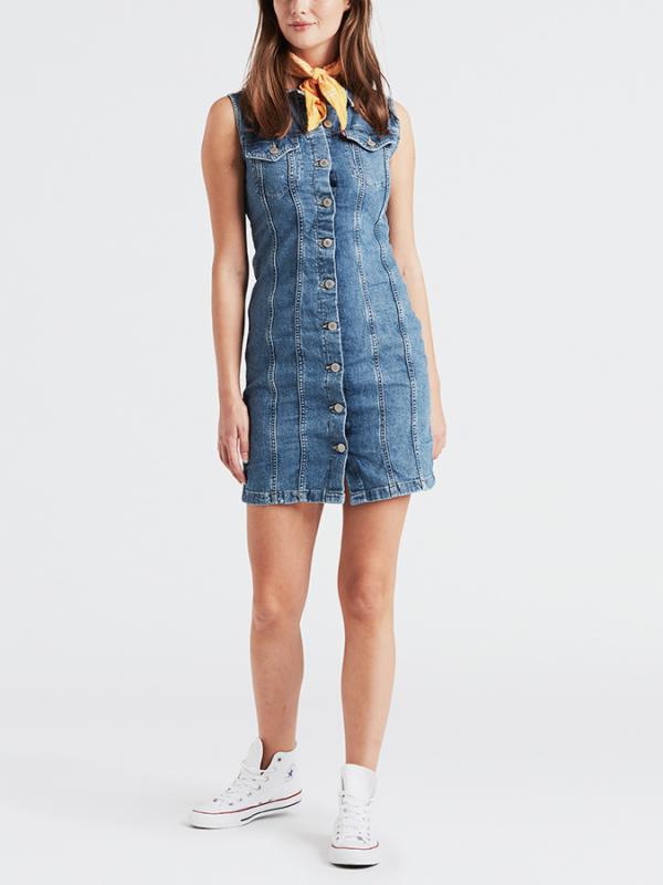 Šaty LEVI'S Sl Short Aubrey Dress Modrá