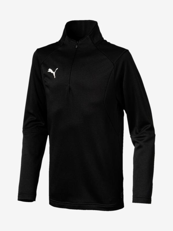 Tričko Puma Liga Training 1 4 Zip Top Jr Černá