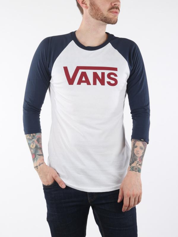 Tričko Vans Mn Classic Ragl White/Dress Bls Bílá