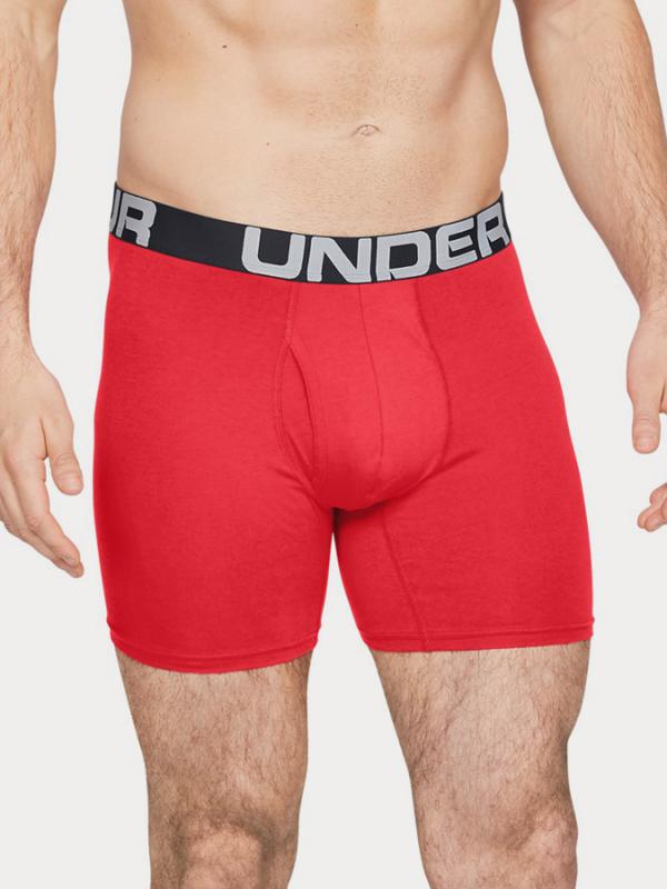 Boxerky Under Armour Charged Cotton 6In 3 Pack Červená
