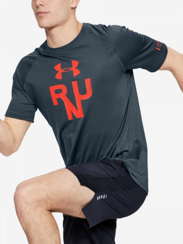 Tričko Under Armour Qualifier Glare Shortsleeve-Gry Šedá