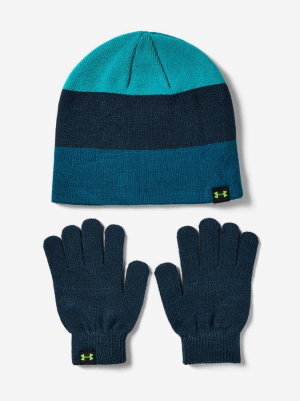 Čepice a rukavice Under Armour Boys Beanie Glove Combo-Grn Barevná