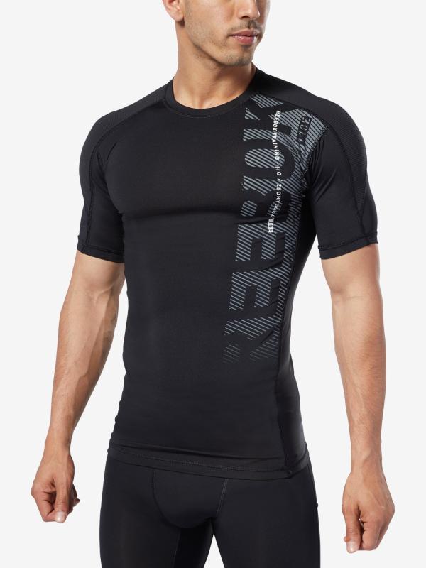 Kompresní tričko Reebok Ost Ss Graphic Comp Tee Černá