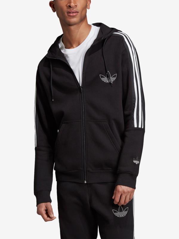 Mikina adidas Originals Outline Fzh Flc Černá
