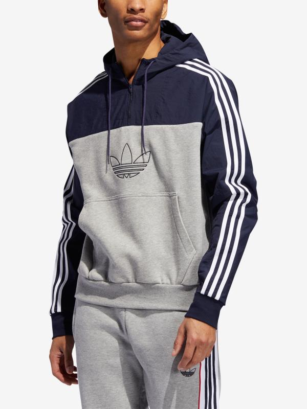 Mikina adidas Originals Mixed Hoody Šedá