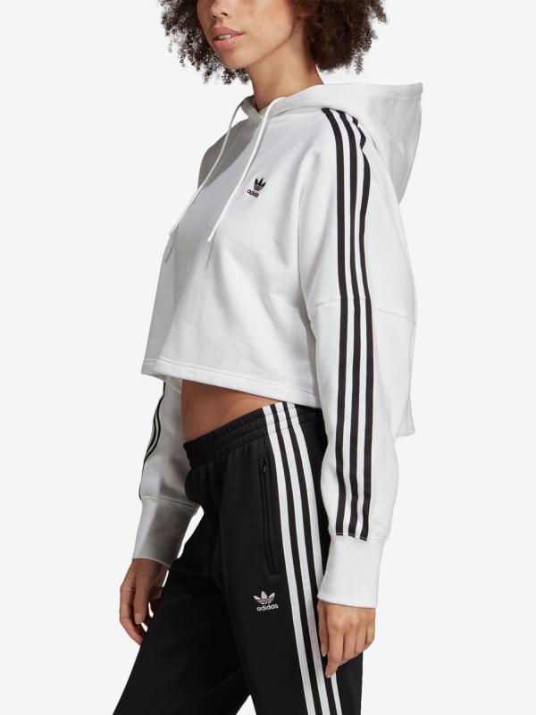 Mikina adidas Originals Cropped Hood Bílá