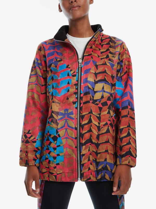 Bunda Desigual Overcoat Rojo Barevná
