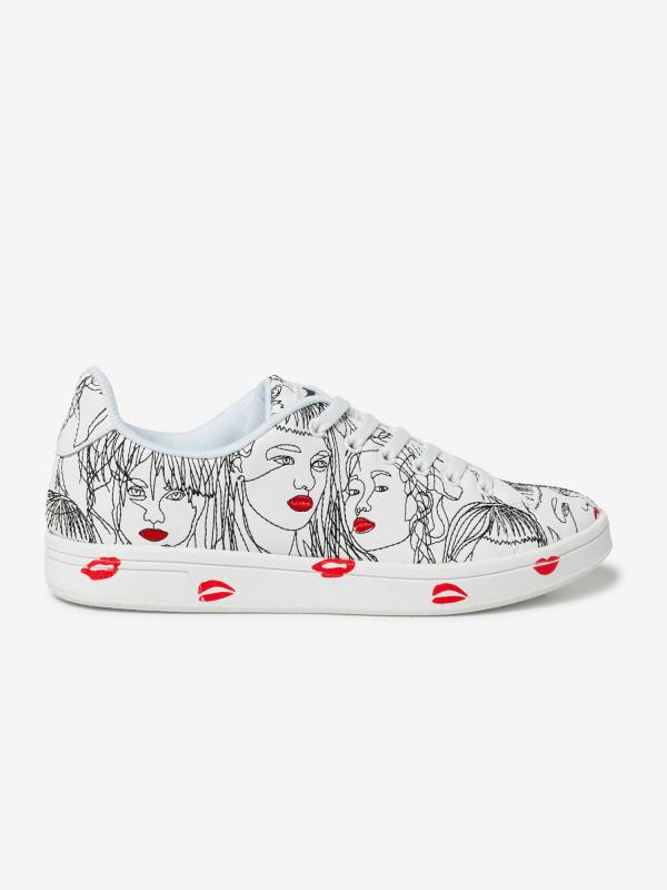 Boty Desigual Shoes Cosmic Caras Bílá