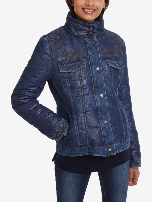 Bunda Desigual Jacket Denim Modrá