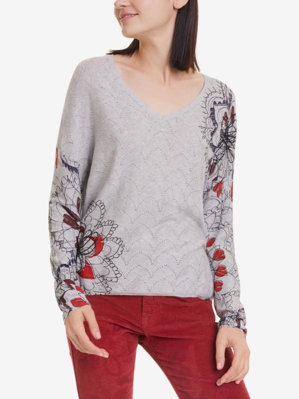 Svetr Desigual Pullover Arugambay Šedá